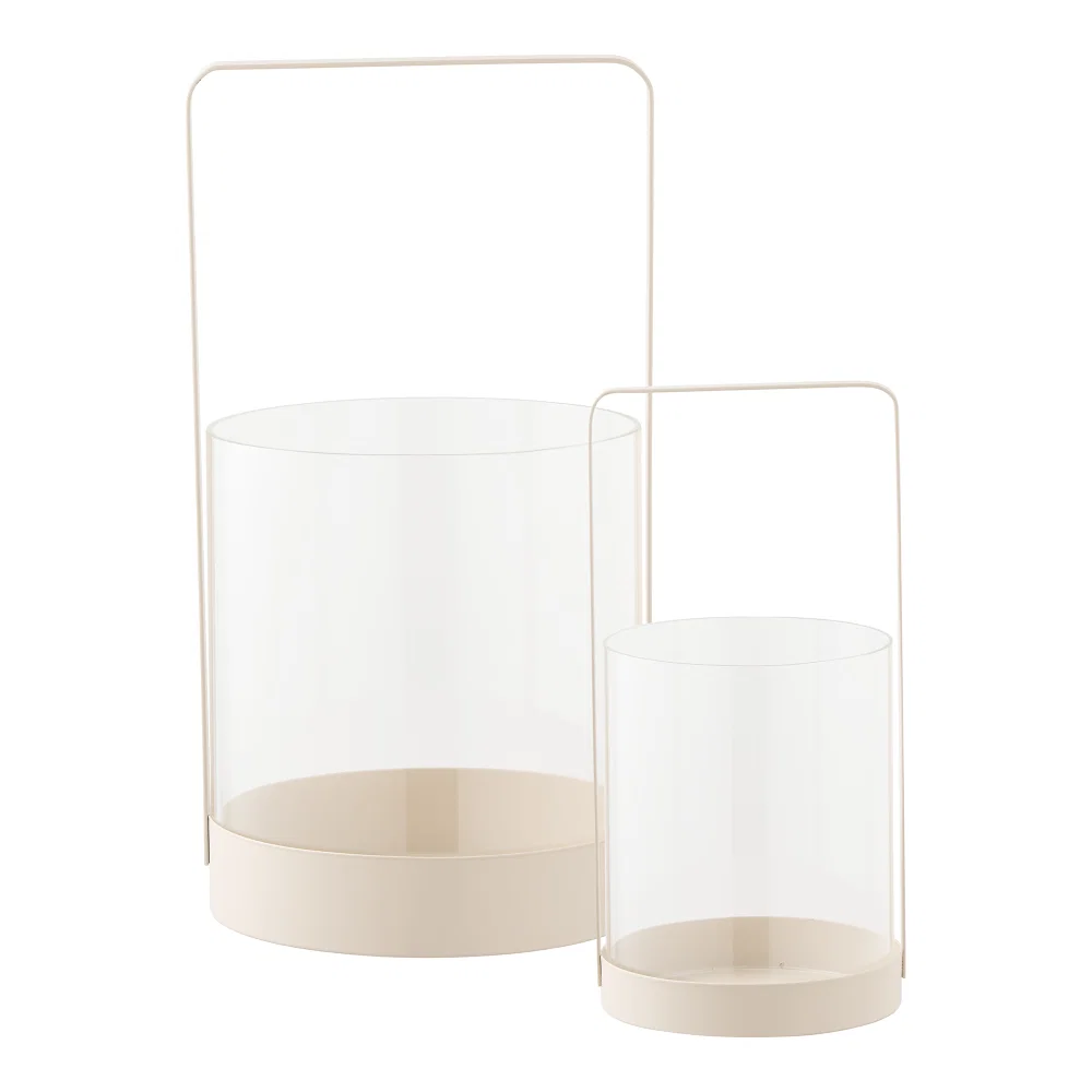 Decoratie Graro glas beige 12 cm