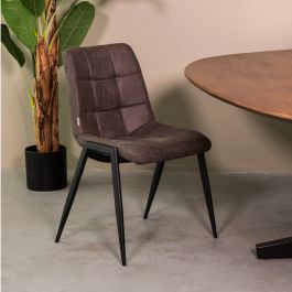 Eetkamerstoel Linan microsuede antraciet