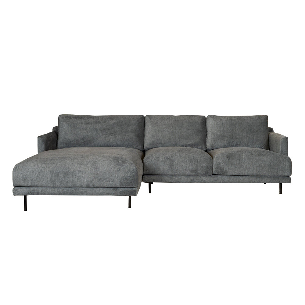 Hoekbank Lanan polyester antraciet links