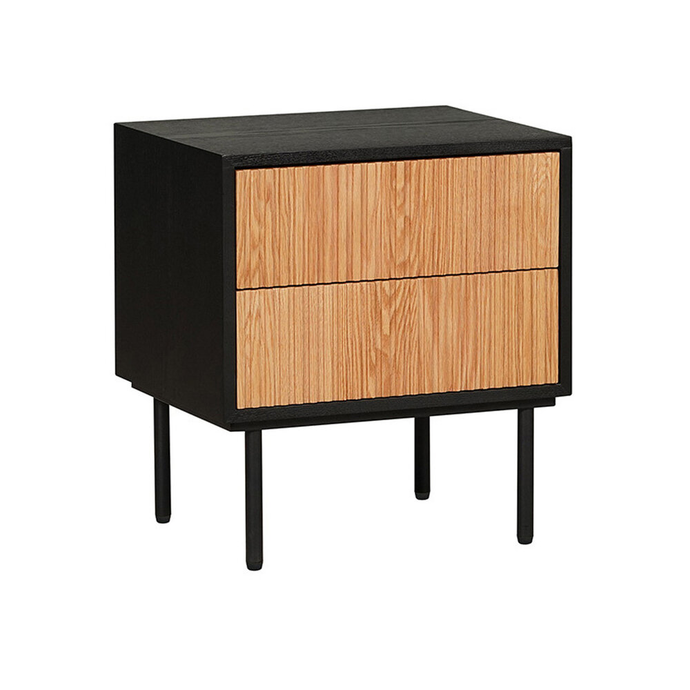 Nachtkastje Marto rubberwood zwart
