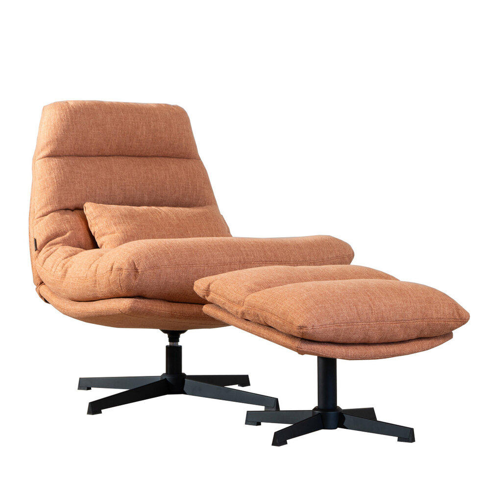Fauteuil Koran polyester koper draaibaar 80 cm