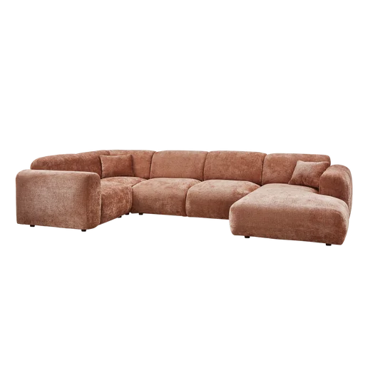 Hoekbank Melto bruin links 345 cm