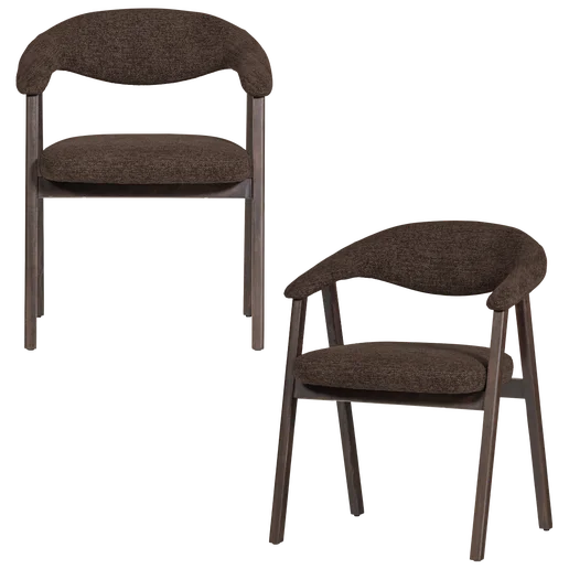 Eetkamerstoel Armi geweven stof set van 2 60 × 77 cm hoog