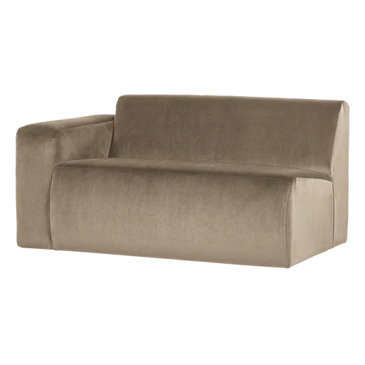 Bank Selel velours taupe 5-zits links