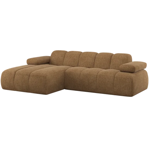 Chaise longue Lorvo chenille geel links