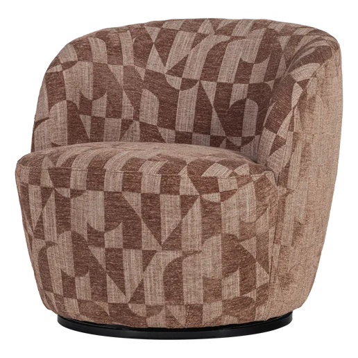 Fauteuil Isis geweven stof roze