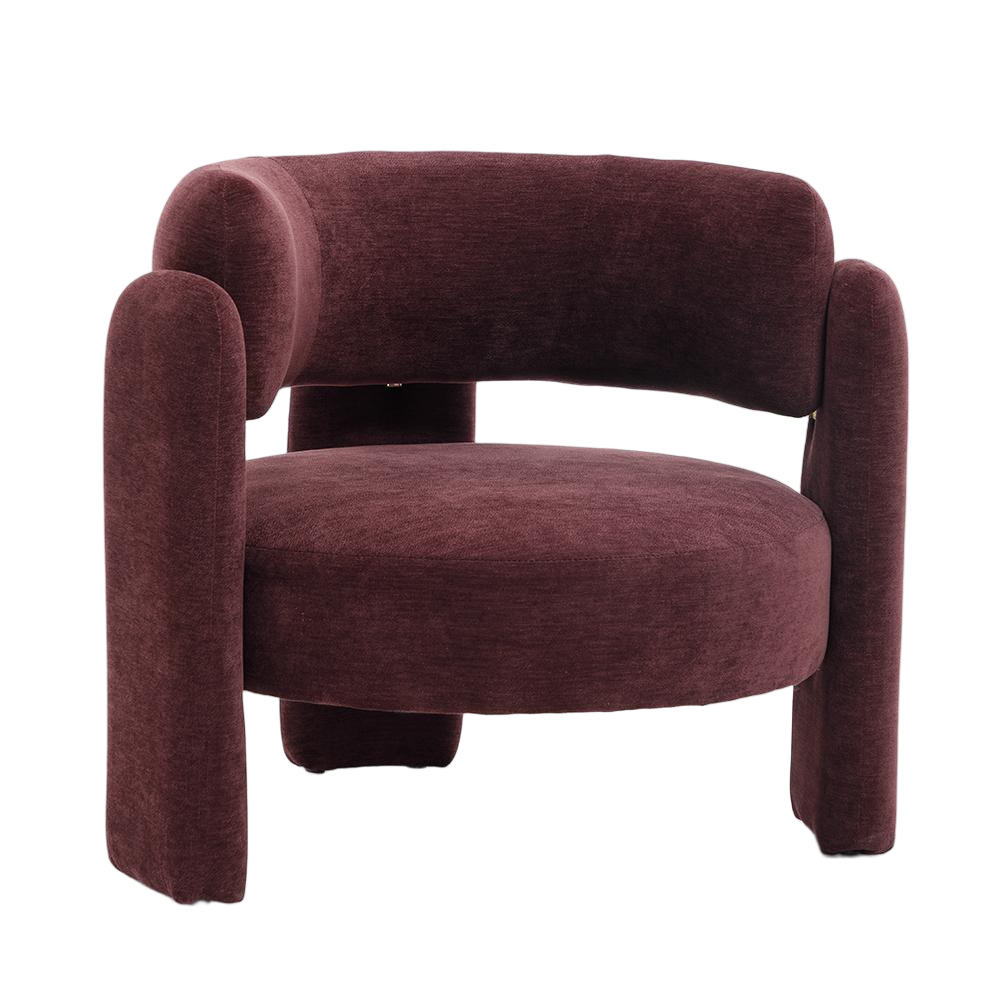 Fauteuil Perla velours paars 85 cm