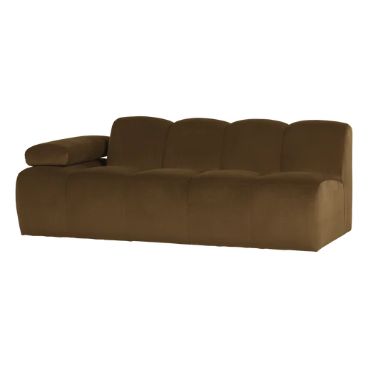 Bank Vese velours geel 2-zits links 204 cm