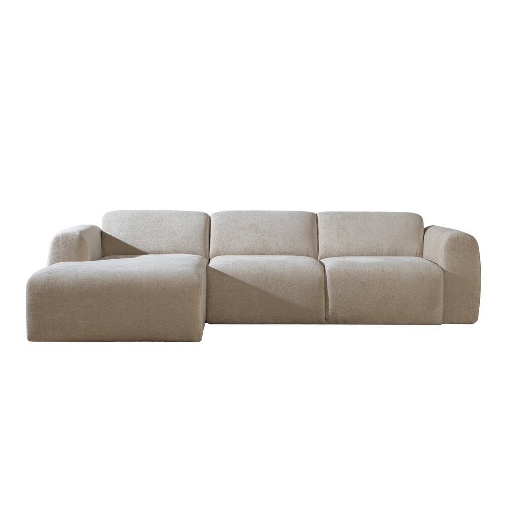 Hoekbank Jasmi chenille beige links 274 cm