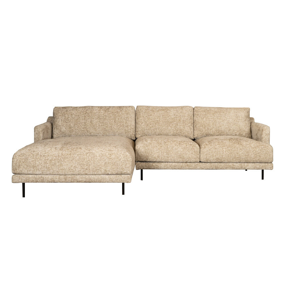 Hoekbank Isvo polyester taupe links 290 cm