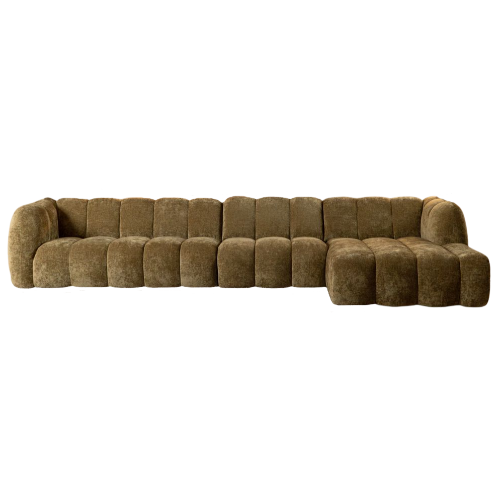 Hoekbank Mare chenille olijfgroen rechts