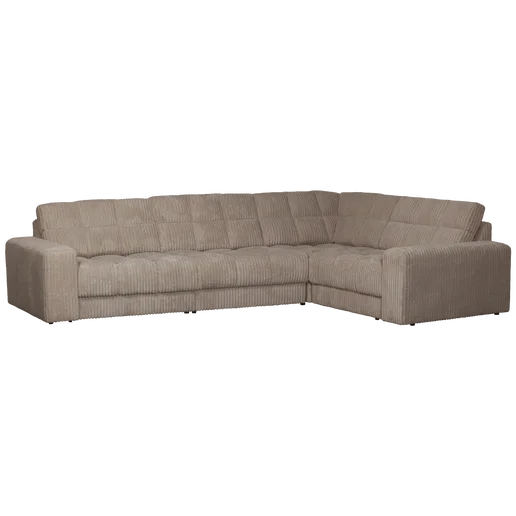 Hoekbank Ralon polyester bruin rechts 316 cm