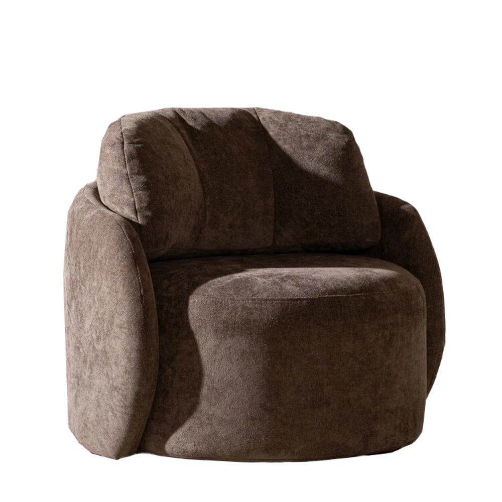 Fauteuil Braon chenille bruin 85 cm