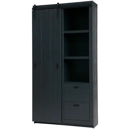 Kast Salio grenen zwart 122 cm