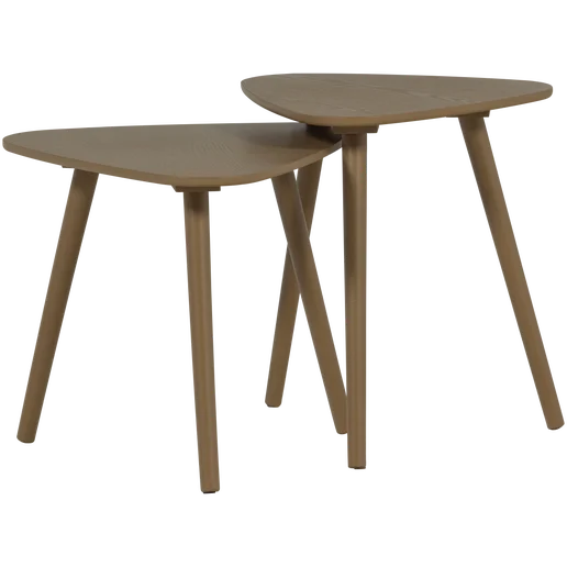 Bijzettafel Ale grenen bruin set van