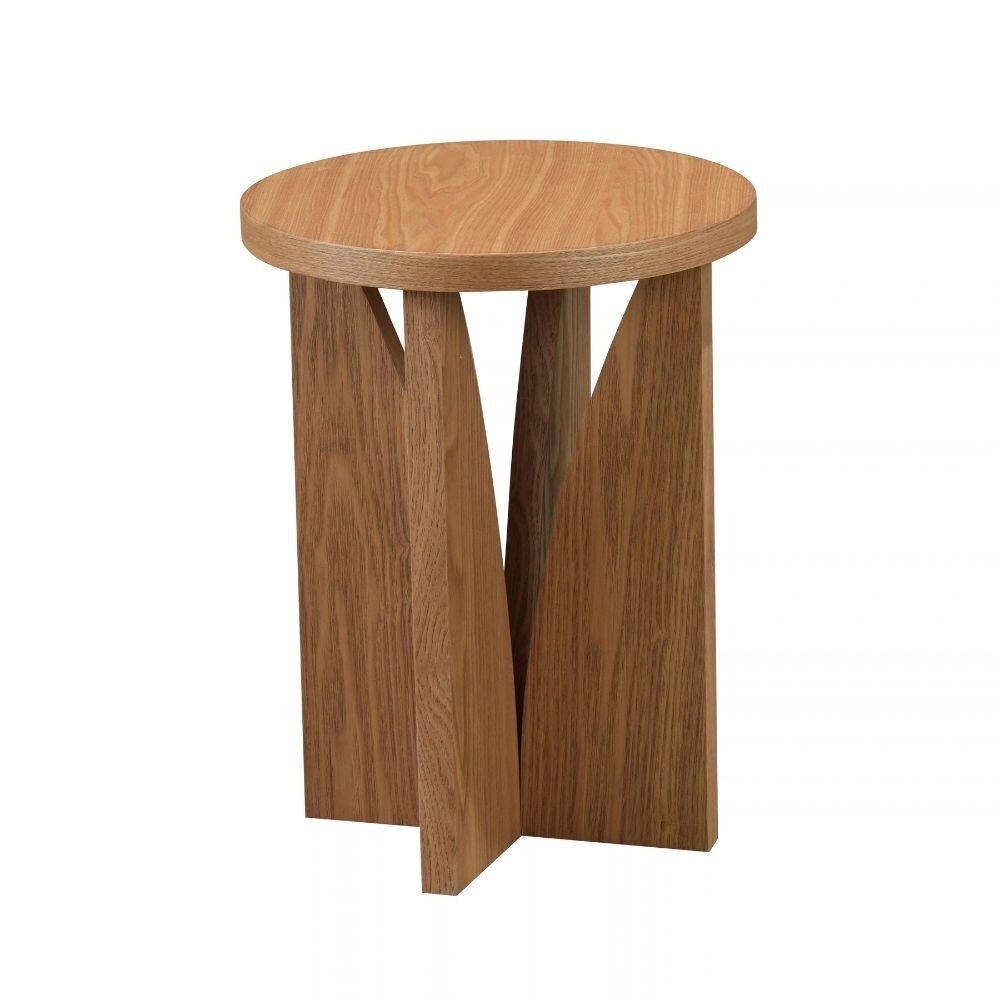 Bijzettafel Ulel MDF + eikenfineer blank eiken Ø35 cm