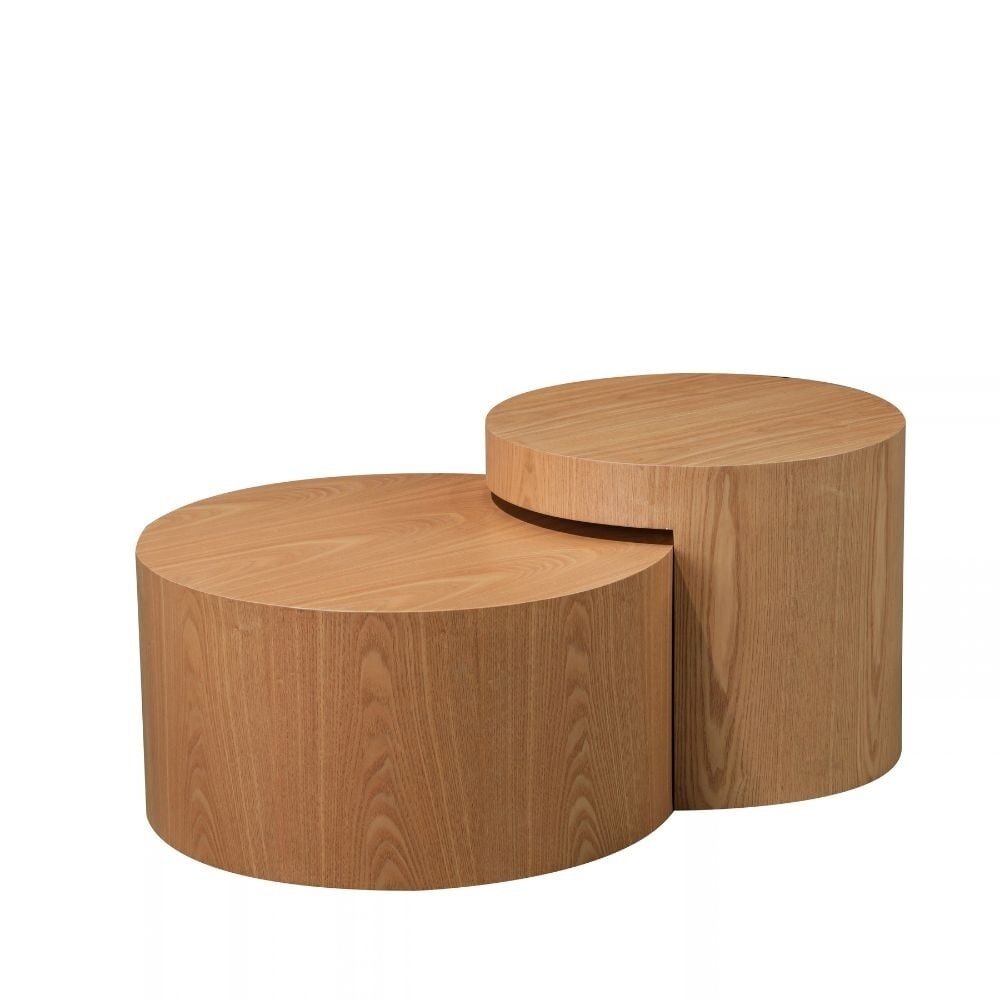 Salontafel Helel MDF + eikenfineer blank eiken Ø55 cm