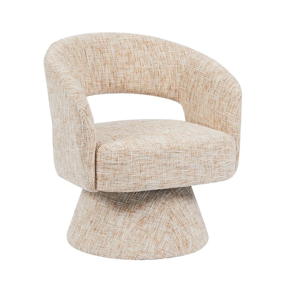 Fauteuil Ulro chenille polyester beige draaibaar