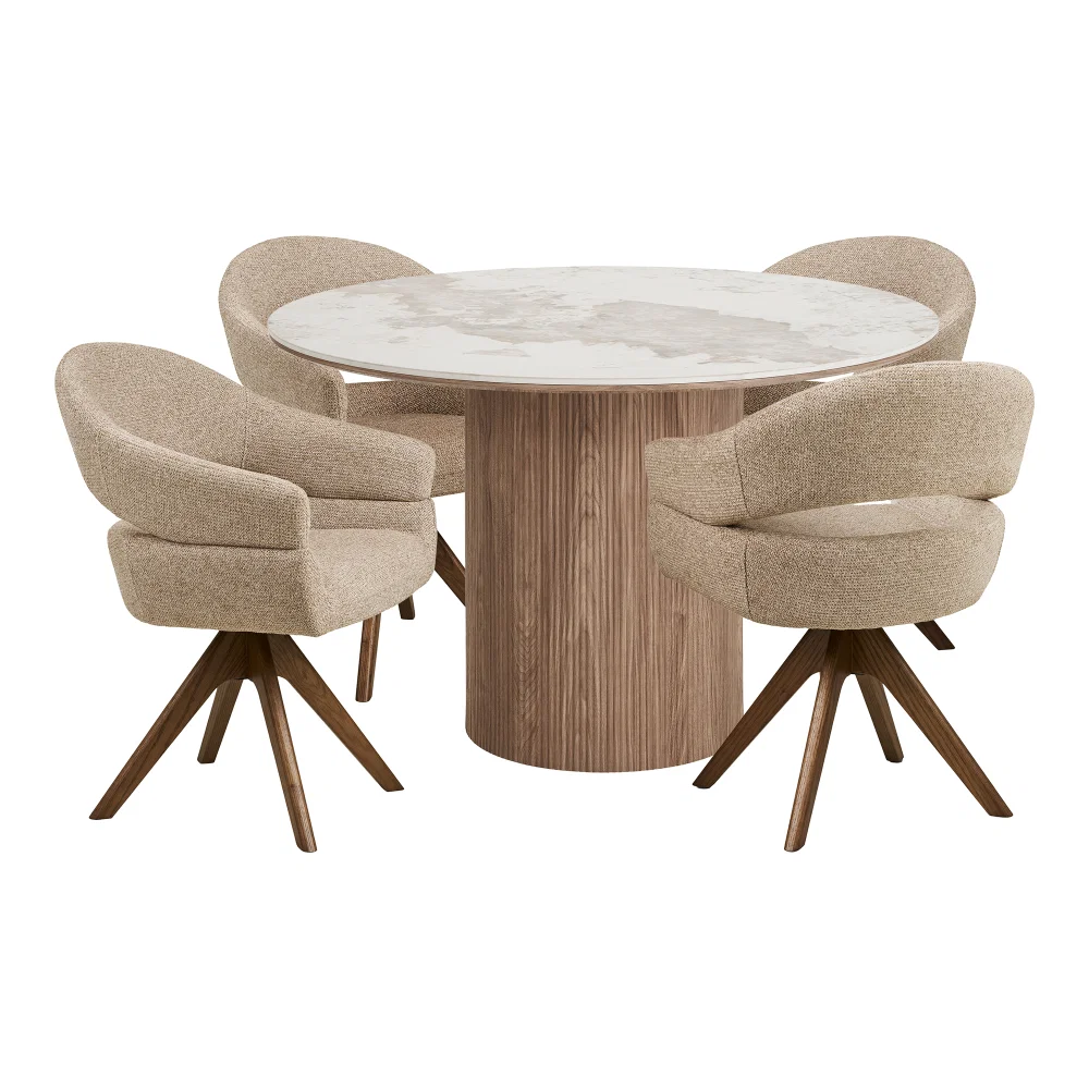 Eethoek Selmi keramiek wit 58 cm