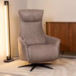 Fauteuil Kalis microsuede taupe 5 74 × 112 cm hoog