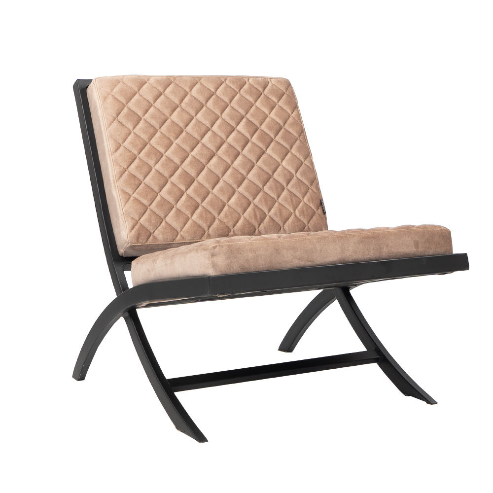 Fauteuil Aran velours taupe 64 cm