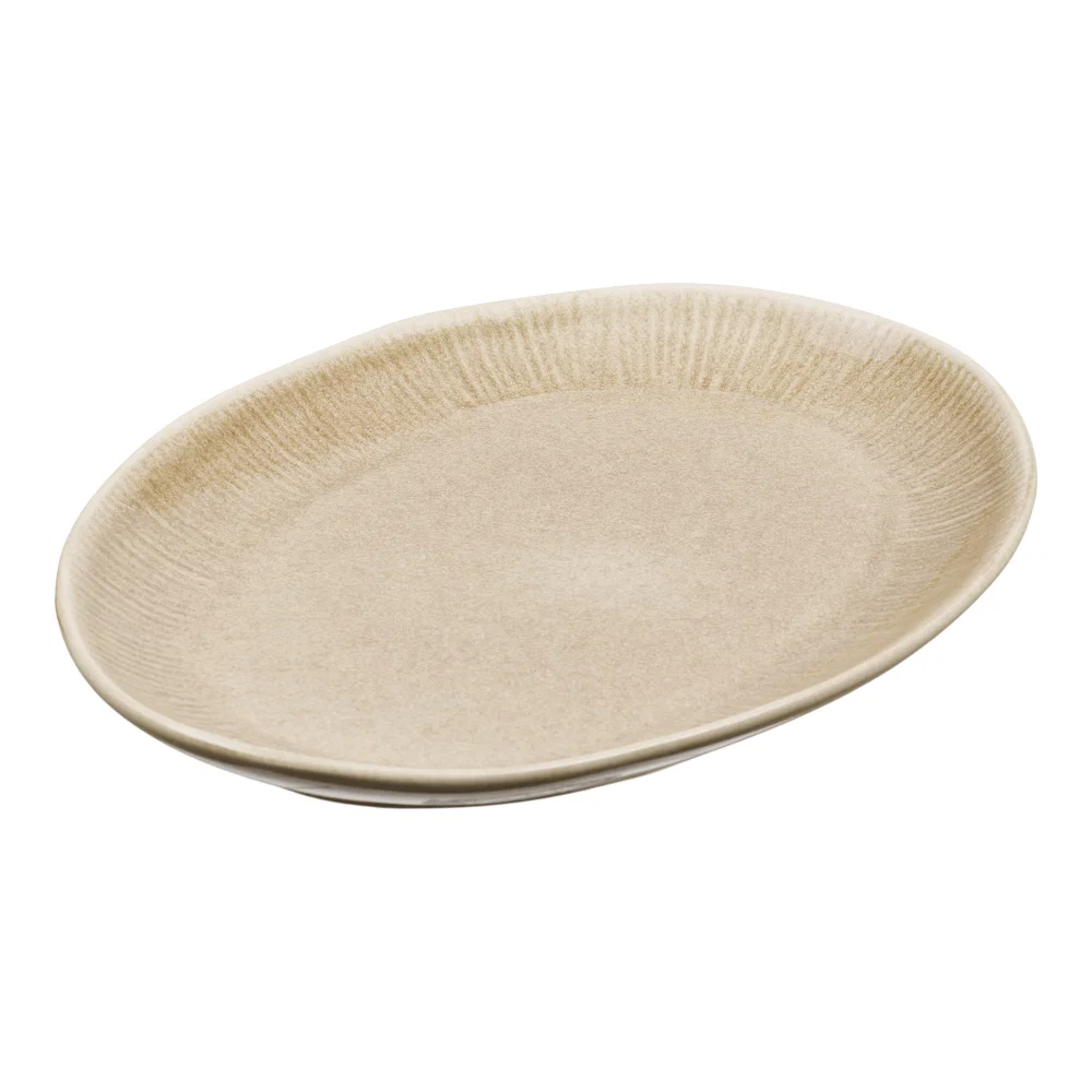 Decoratie Vesan steengoed beige 22 cm