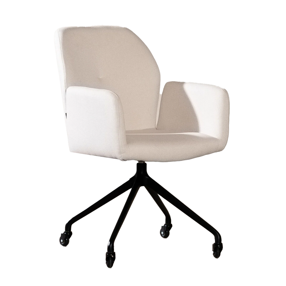 Stoel Coria gerecycled polyester gebroken wit 57 cm