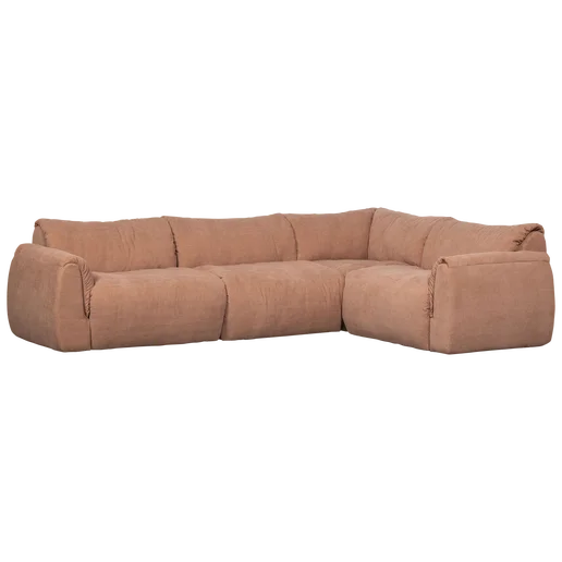 Hoekbank Tero polyester roze rechts