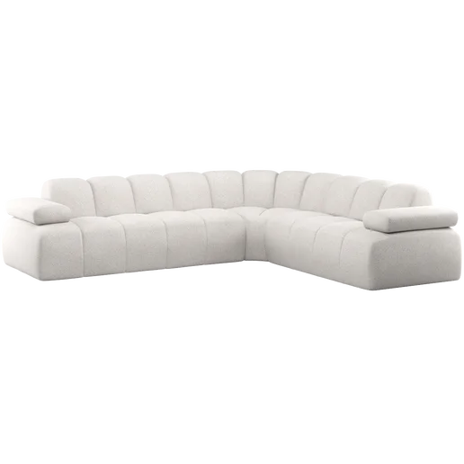 Hoekbank Delvo chenille beige rechts 310 cm