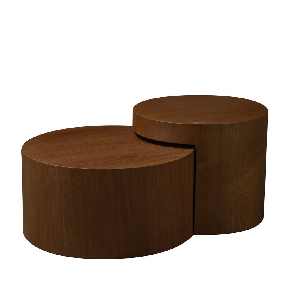 Salontafel Lanel MDF + eikenfineer rustiek eiken Ø55 cm