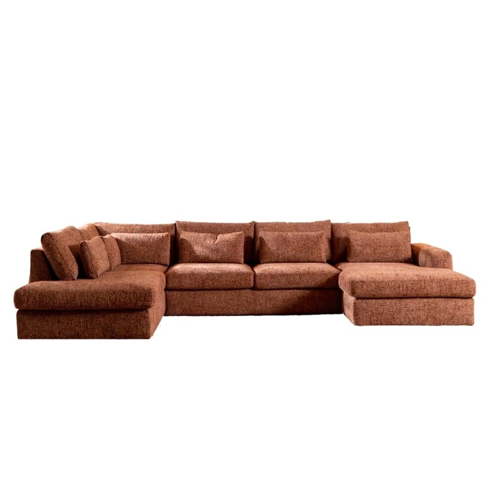 Hoekbank Palto miscanto 80 warm rood 6-zits