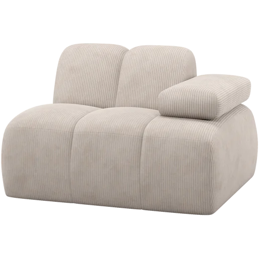 Bank Lansiro beige 1-zits rechts 124 cm