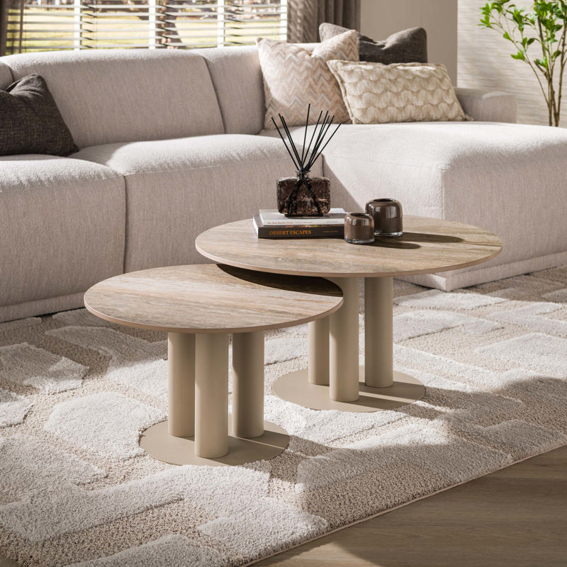 Salontafel Arto rond set van 2