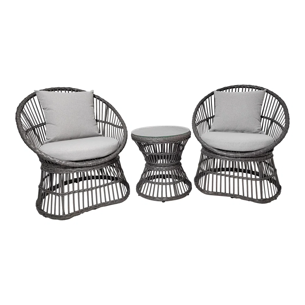 Loungeset Brar rotan grijs