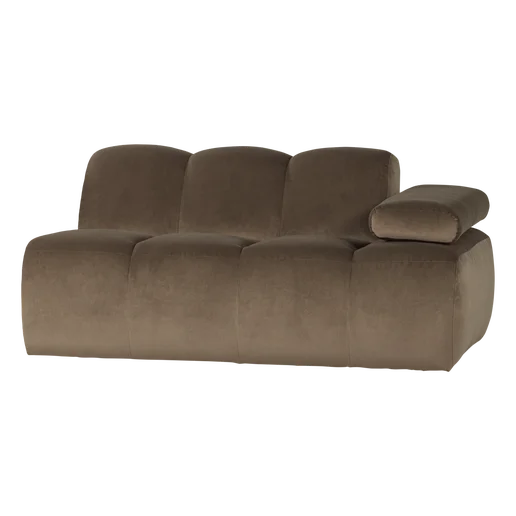 Bank Coran velours 5-zits rechts 164 cm