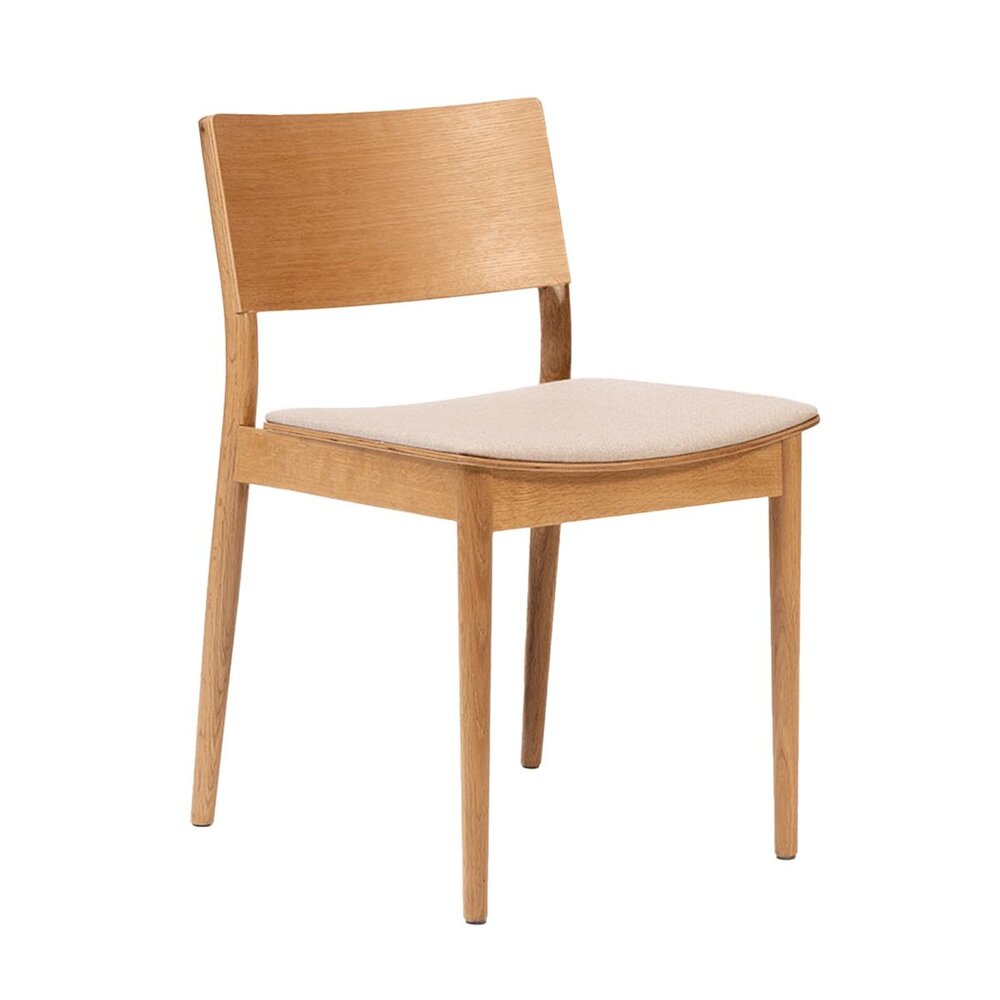 Stoel Lanis gerecycled polyester gebroken wit