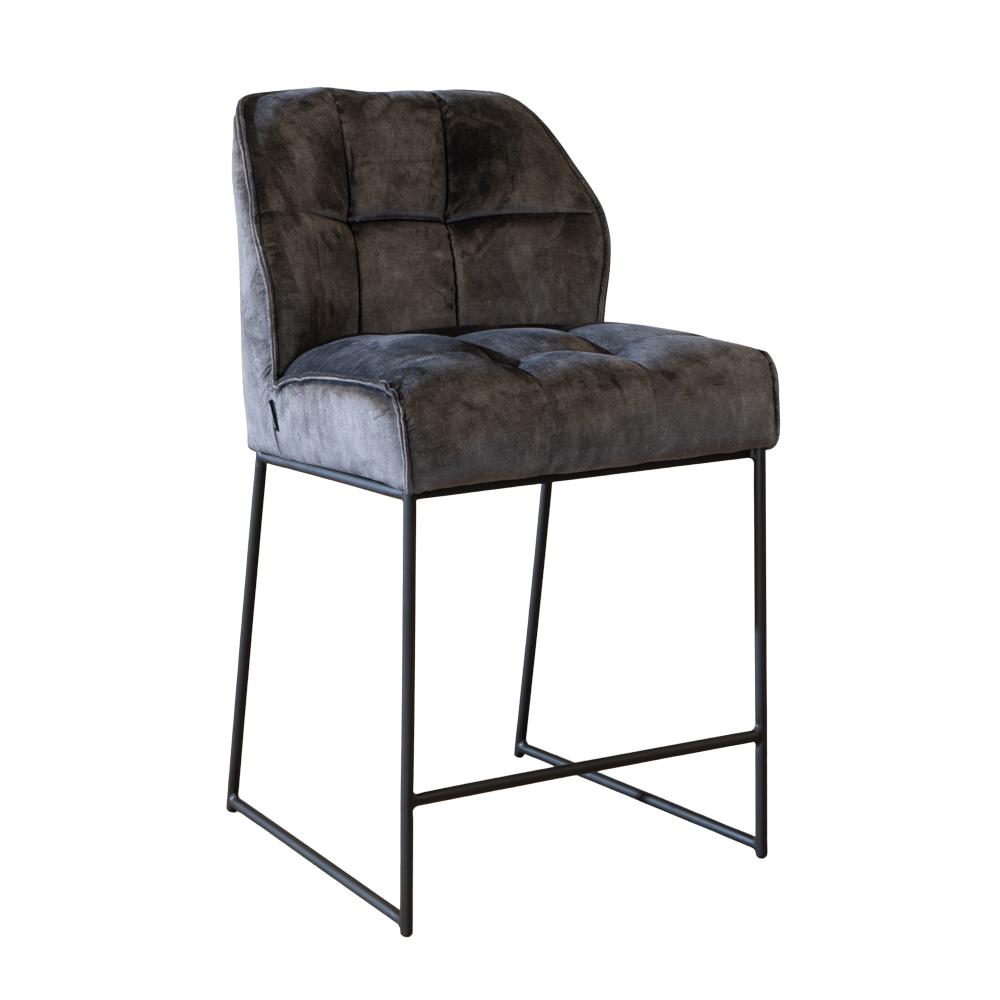 Barkruk Valla velours antraciet 70 cm