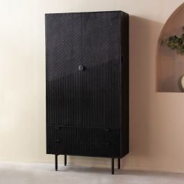 Kast Melis mangohout zwart 100 × 200 cm hoog