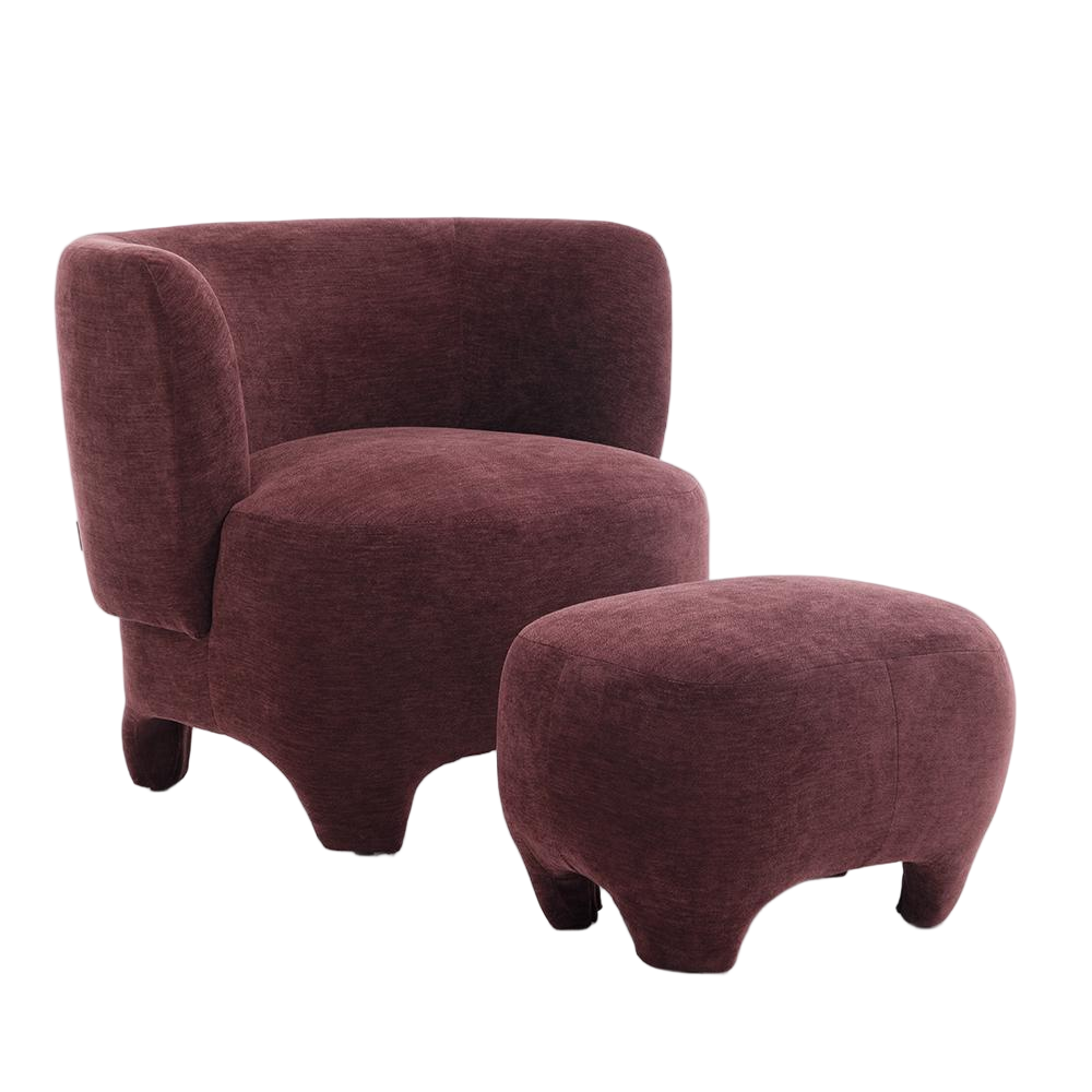 Fauteuil Kalo velours paars