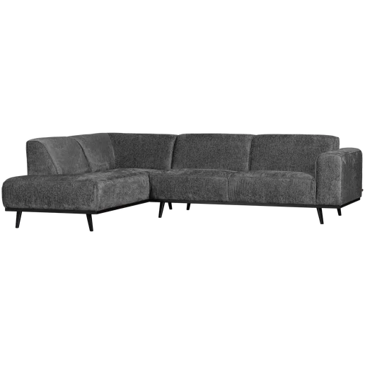 Hoekbank Melio polyester grijs links 274 × 77 cm hoog