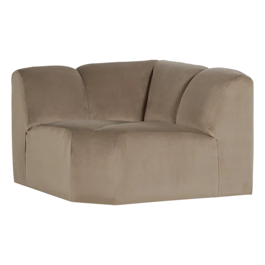 Bank Talar velours taupe 105 × 74 cm hoog