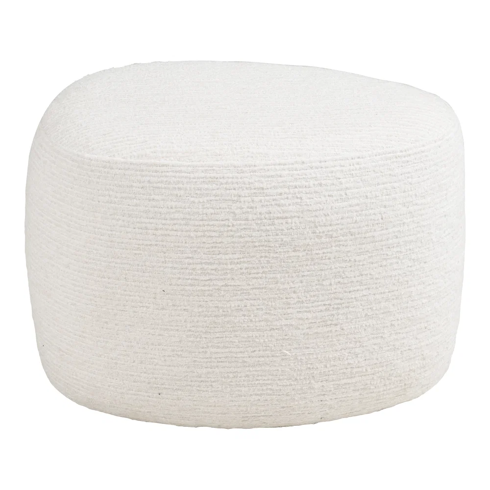 Poef Halel polyester gebroken wit 55 cm
