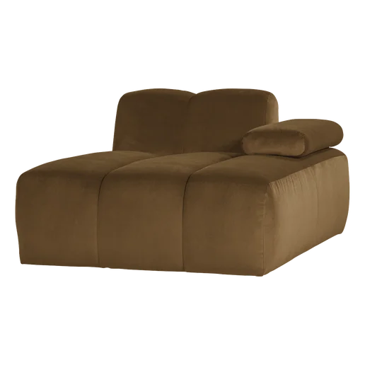 Chaise longue Talan velours geel rechts 124 cm