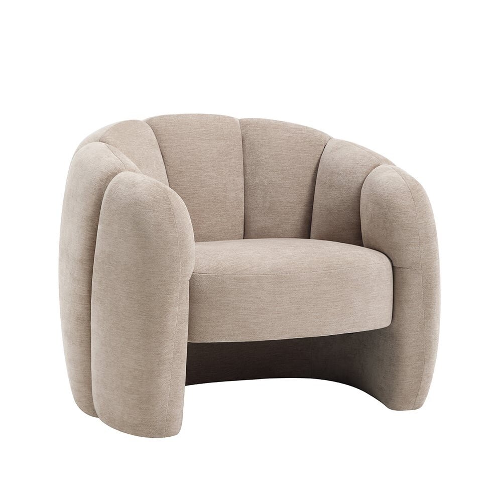 Fauteuil Zelis velours beige 55 cm