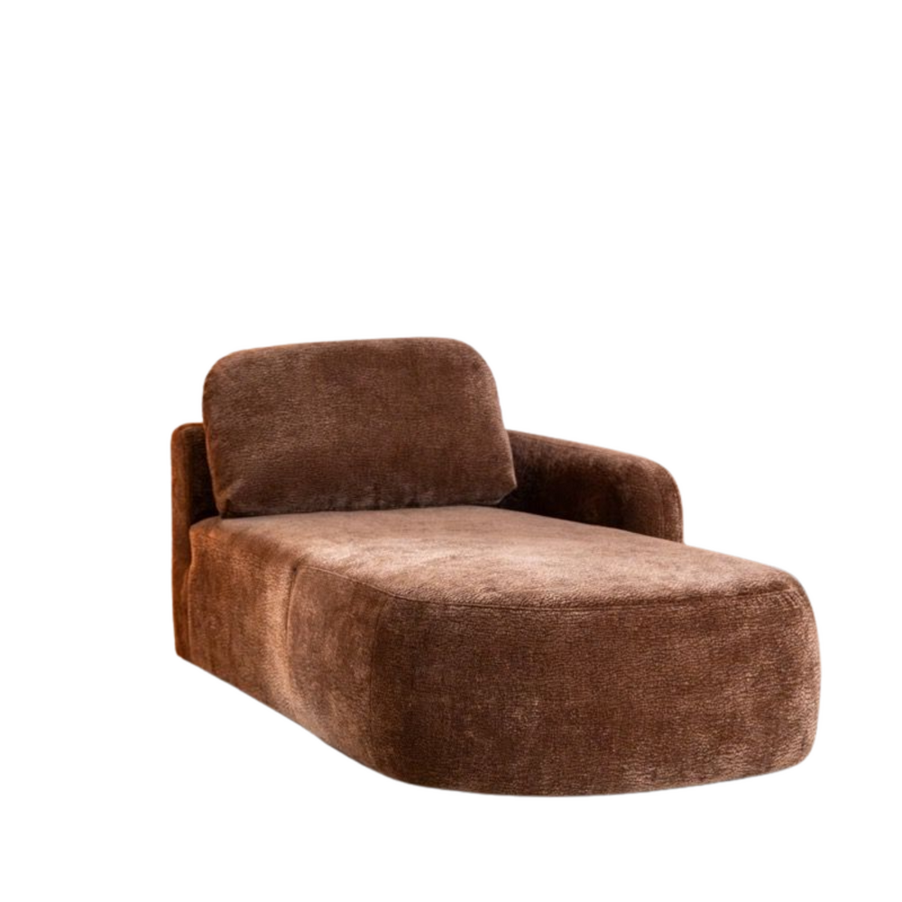 Chaise longue Jason chenille bruin rechts