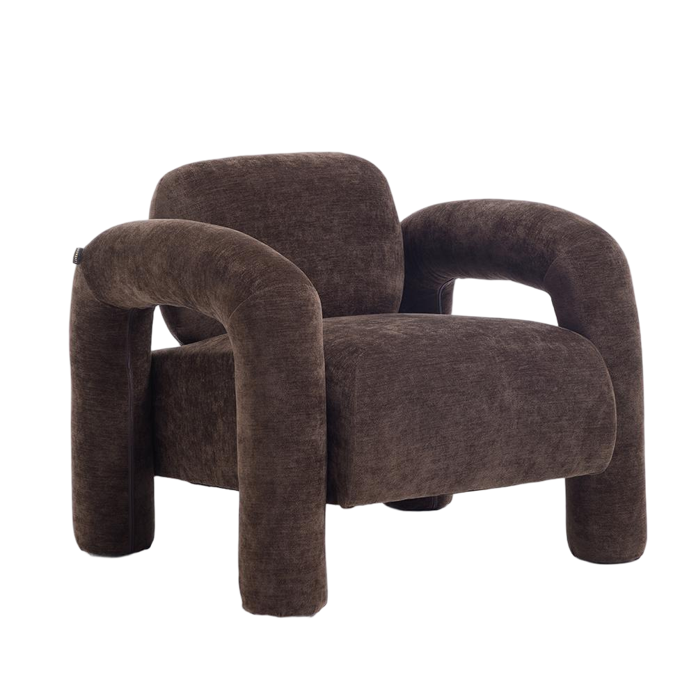 Fauteuil Oro velours bruin 85 × 73 cm hoog