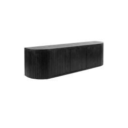 Tv-meubel Korvo mangohout zwart 160 cm