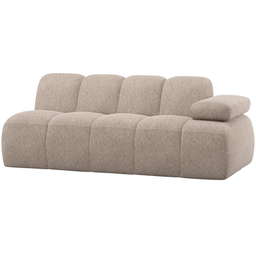 Bank Linmoe chenille beige 2-zits rechts 204 cm