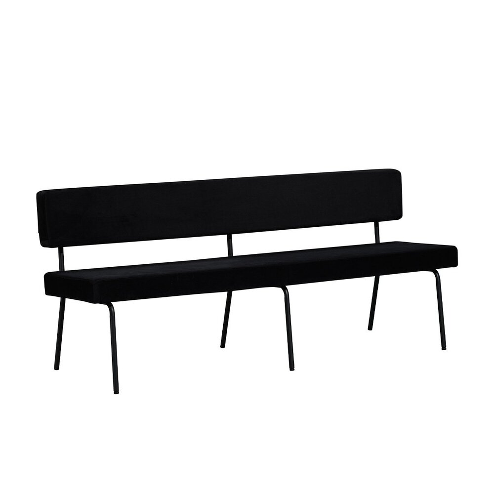 Bankje Dalar velours zwart 190 cm
