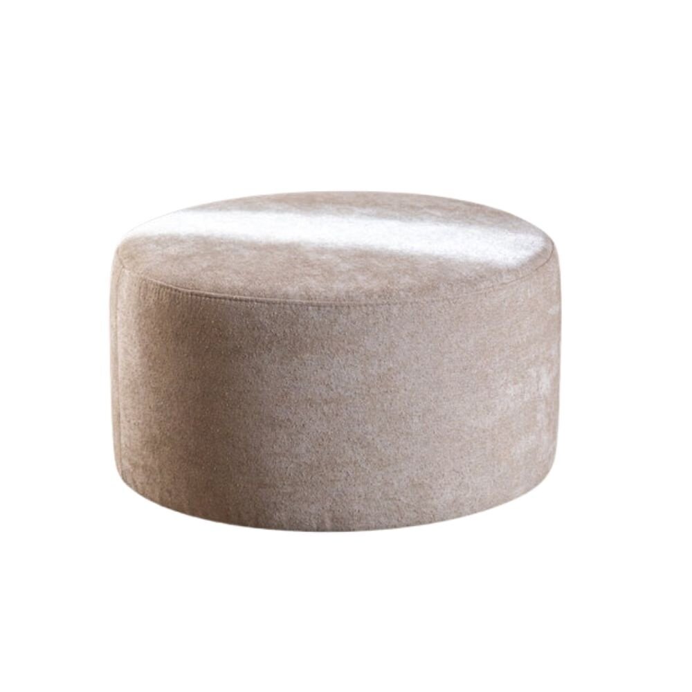 Poef Lorar chenille beige rond Ø70 cm